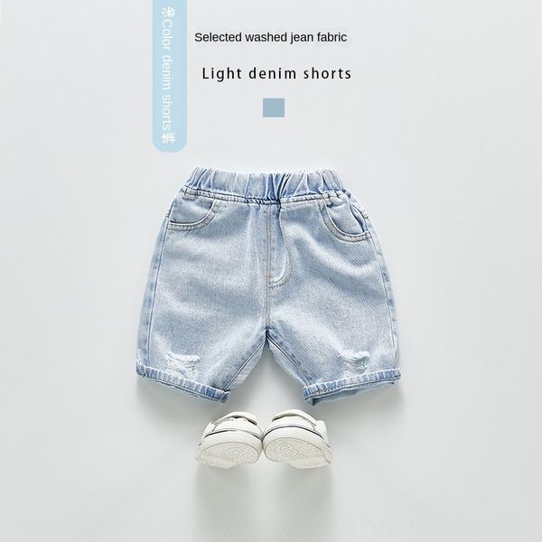

clothing and jeans children's wear jeans korean style 2020 summer boys' denim shorts children's loose casual five-point denim, Blue