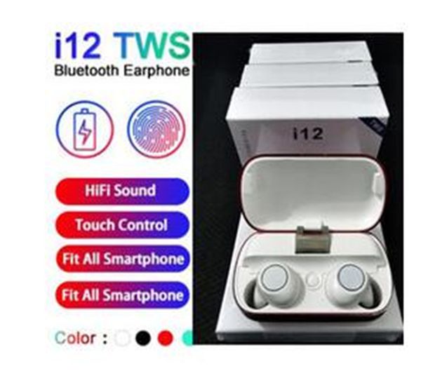 

i12 tws bluetooth 5.0 wireless bluetooth headphones support earphones colorful touch control wireless headset earbuds