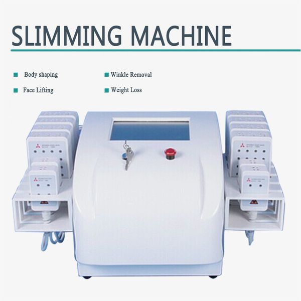 

new 635 ~980nm lipo laser slimming 130mw lipo laser 6 pads body shaping spa salon beauty machine