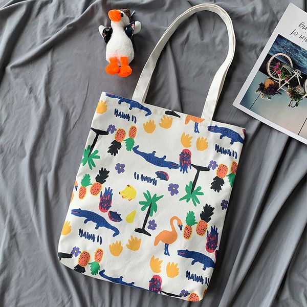 

women canvas shopping bag graphic large-capacity tote harajuku shopper bagshoulder bag female ulzzang funny ladies hand bags
