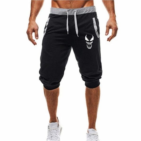 

summer casual venom skull sport shorts men's cotton short sweatpants jogger breathable trousers boardshorts man drop shipping, Black;blue
