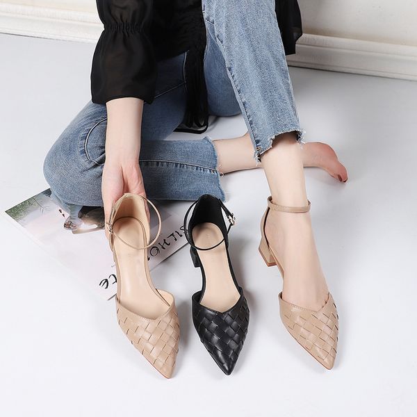 

med 2020 summer beige heeled sandals comfort shoes for women medium ladies black comfort block buckle strap rubber basic solid