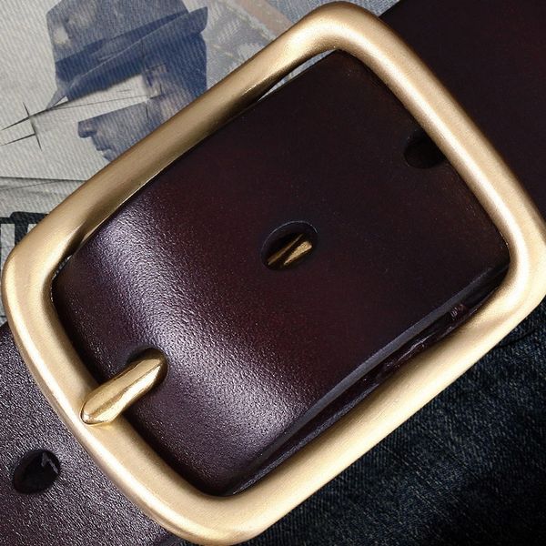 

new buckle genuine leather layer cowhide men's new pin buckle pin genuine leather belt layer cowhide men's belt, Black;brown