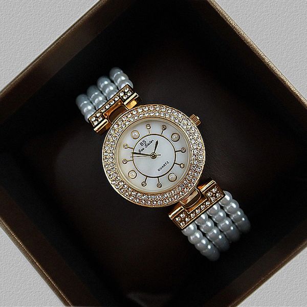 

new selling watch factory direct foreign trade korean bead chain jewelry original watch, Slivery;brown