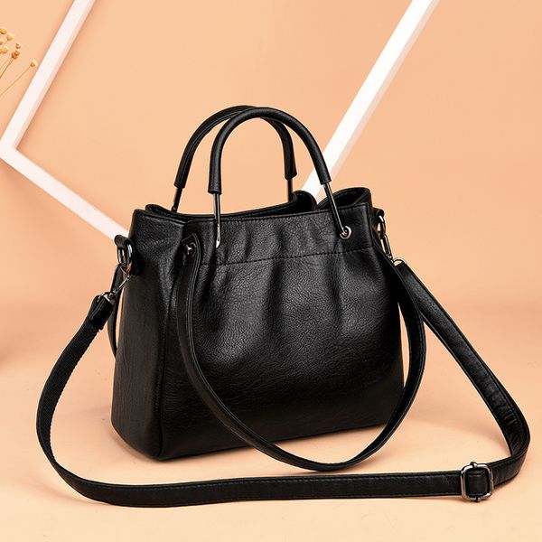 

selling bag women's bag 2020 new fashion women's soft leather retro bucket handbag