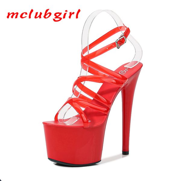 

dress shoes mclubgirl patent leather sandals special high heels fine black platform ultra-high women's summer lfd