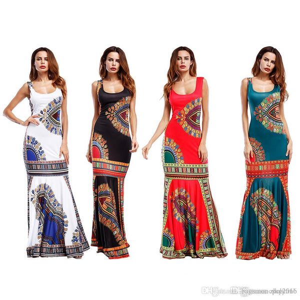 

wholesale women dress summer scoop neck sleeveless vest striped print elegant lady bodycon waist casual long dresses skirt size s-xl, Black;gray