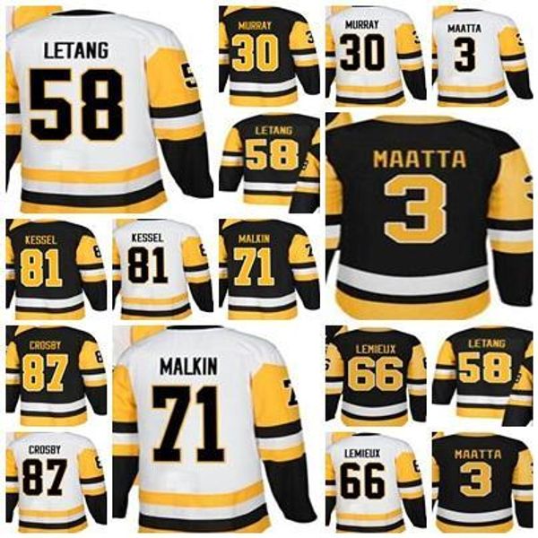 

2018 женщин людей молодежи питтсбург 66 марио лемье 3 maatta 30 мюррей 87 кросби 81 кессель летанг малкин 2017 чемпион хоккейной трикотажные, Black;red