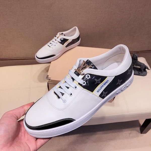 

2020sss luxury design fashion printed leather rubber sole sneakers all-match breathable mens casual shoes mens banquet shoes size: 38-451, Black