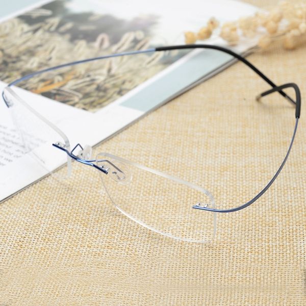 

new myopia frame myopia men's and women's ultra light titanium alloy frameless glasses frame glasses, Silver