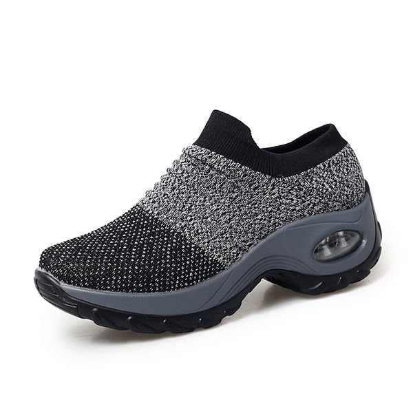 

polali 2020 new spring women sneakers shoes flat slip on platform sneakers for women black breathable mesh sock shoes d01 cs02