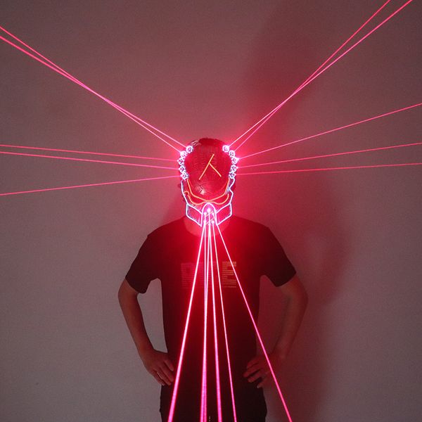

new design red laser mask flashing el wire mask movie character glowing mask show halloween party accessories, Silver
