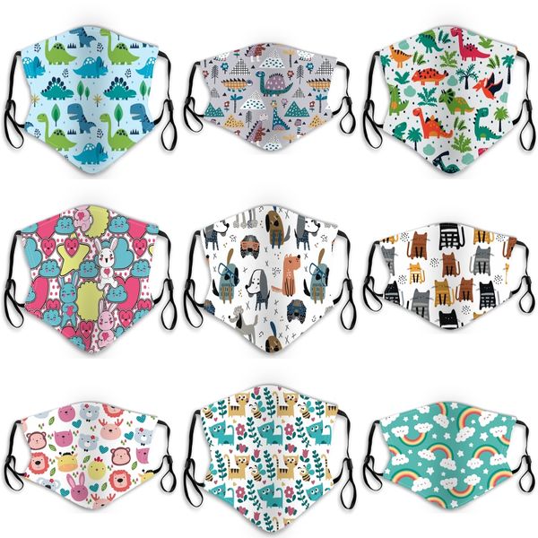 

designer ice silk mask kid masks boys girls cartoon mouth kids anti-dust breathable earloop washable reusable cotton face masks#816