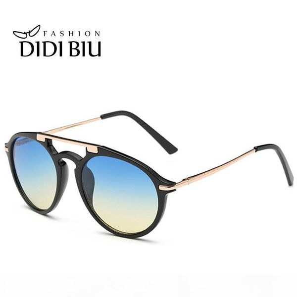 

d диди vintage круглые зеркальные солнцезащитные очки женщины мужчины малый круг объектива очки пляж лето очки овальный очки flat top leopar, White;black