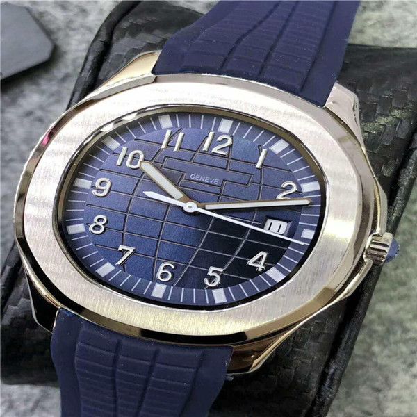 

luxury 3a, 5167 a-001 series aquanaut.automatic calendar, men's leisure automatic mechanical rubber strap 40 mm, Slivery;brown