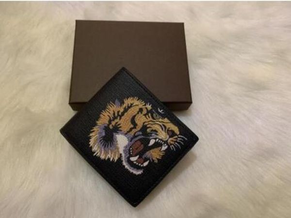 

xx 2020 new men animal short wallet leather black snake tiger bee wallets women long style purse wallet card holders, Red;black