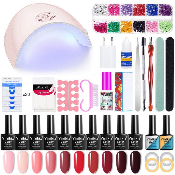 

2020 multicolor of color 8ml nail polish set kit gel uv led lamp dryer set nail shop dedicated art tool