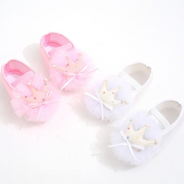 

baby girl crown mesh princess shoes cloth newborn cute shoes first walker