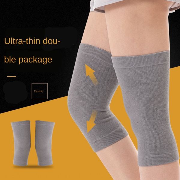 

sports supplies cotton air conditioningthin breathable sweat-absorbing elastic protective cover knee pads air conditioning knee pads, Black;gray