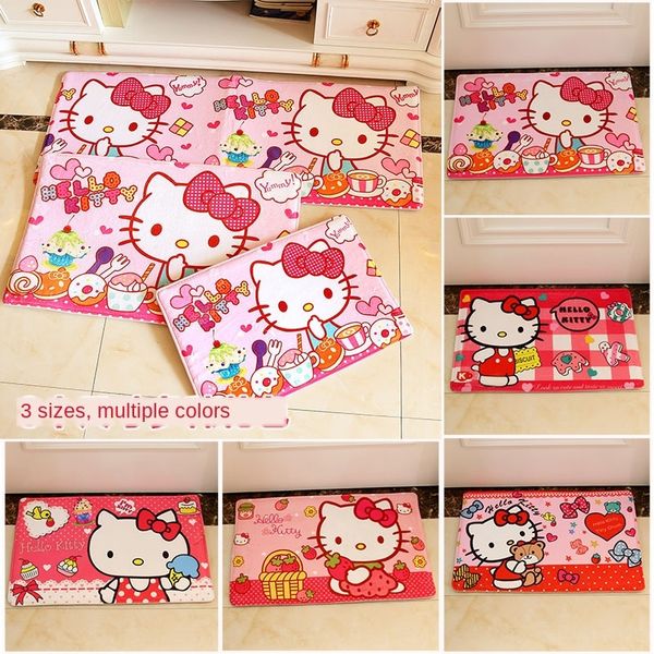 

thin super coral fleece cartoon carpet cute cat bed door anti-slip water mattress floor carpet mat absorbing floor mat