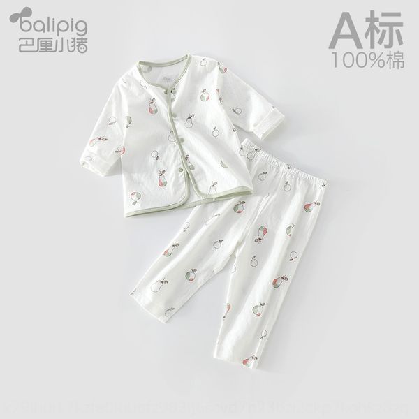 

2cxpf baby air-conditioned underwear air conditioning pajamas clothes thin long-sleeved pajamas girls' underwear set men's cotton