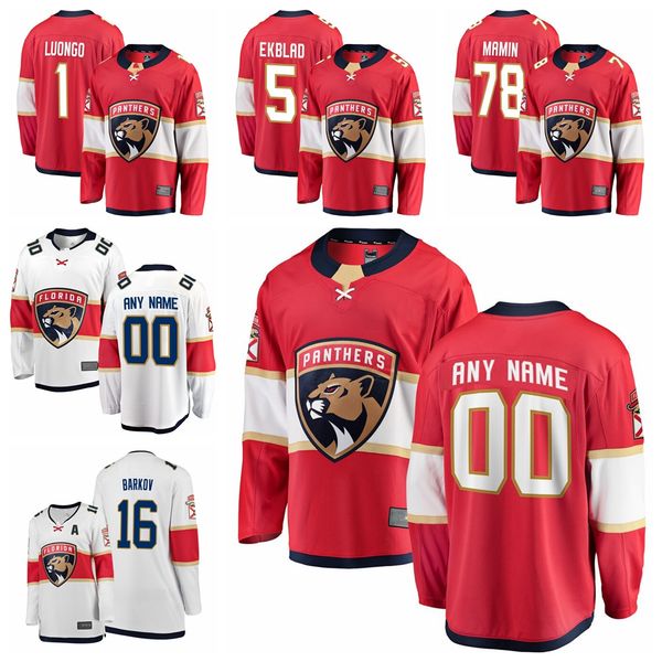

2020 флорида пантеры юбердо роберто луонго джерси александр барков экблад майк хоффман трикотажные изделия хоккея на заказ прошитой, Black;red