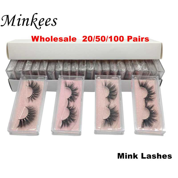 

false eyelashes wholesale bulk real 3d 5d lashes 20/50/100pairs wispy natural fluffy handmade eyelash makeup minkees