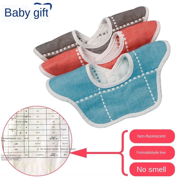 

xkuq2 bib baby towel scarf saliva towel pure cotton waterproof 360 degree rotary gauze spit milk bib multi-purpose saliva pocket children&#0