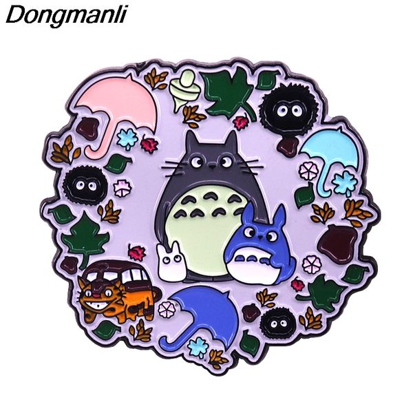 

p5048 dongmanli cat hard enamel pins brooch women lapel backpack bags badge anime jewelry cute gifts, Gray