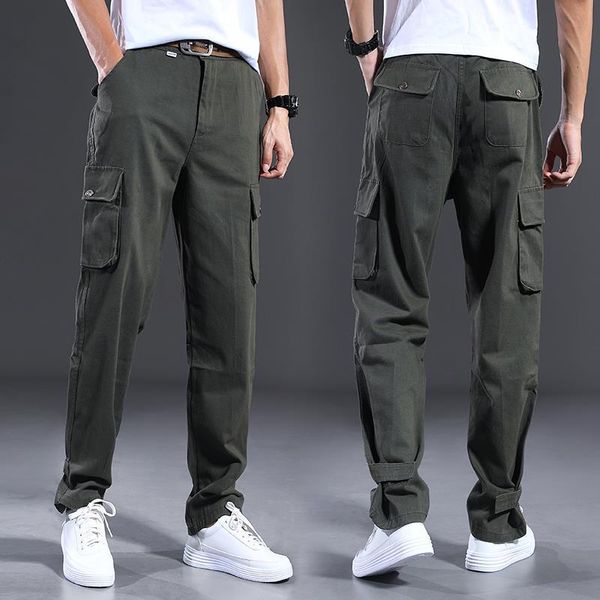 

men's pants men breathable casual work overalls jogger 2021 summer male multi-pocket tactical cargo army style trousers, Black