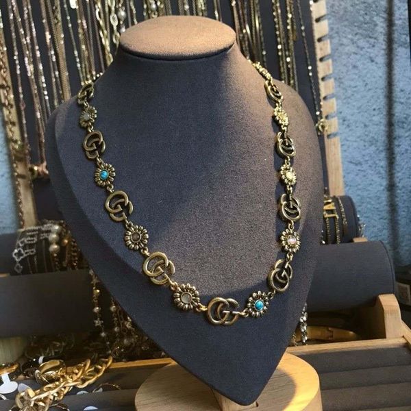 

20 european american fashion style men and women 316l titanium steel g letter cat eye retro necklace leopard head necklace sale, Silver