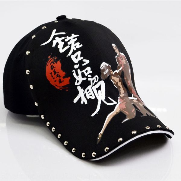 

baseball baseball cap calligraphy printed hat willow nail duck cap nostalgic literary youth hat, Blue;gray