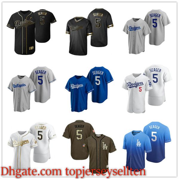 

los angeles dodgers men women youth 5 corey seager 2020 authentic baseball jersey, Black