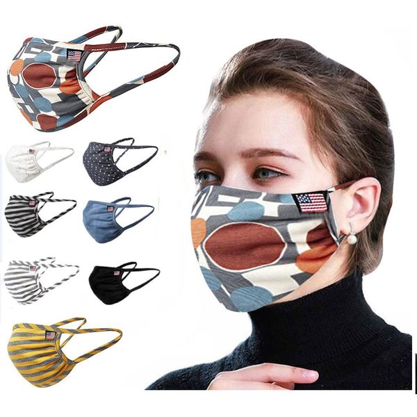

cycling wearing anti-dust cotton mouth face mask mask man woman black white stripe fashion wx20-30
