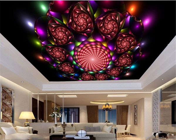 Luxury Custom 3D flor Zenith Wallpaper Rotating Flower Exquisite Mural Home Decor Sala Quarto Zenith Wallpaper HD