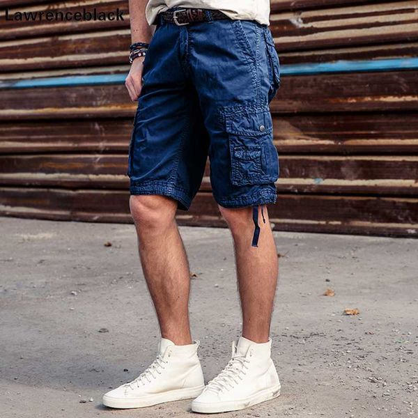 

men cargo shorts 2020 brand new army multi pocket shorts men cotton loose work casual short pants plus size no belt 772, White;black