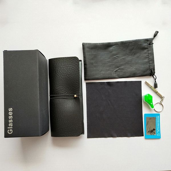 

high-grade presbyopia myopia handmade sun case set leather sun screwdriver glasses polarized test card glasses bag cloth screwdriver, Blue