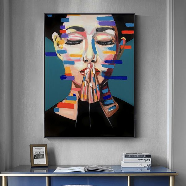 

nordic abstract girl griffiti art oil paintings print on canvas art posters and prints wall art pictures home decoration cuadros