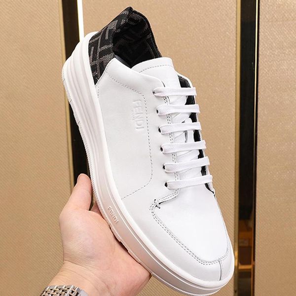 

white leather low - sneakers mens shoes scarpe da uomo fashion designer casual shoes lace -up plus size sports men shoes, Black