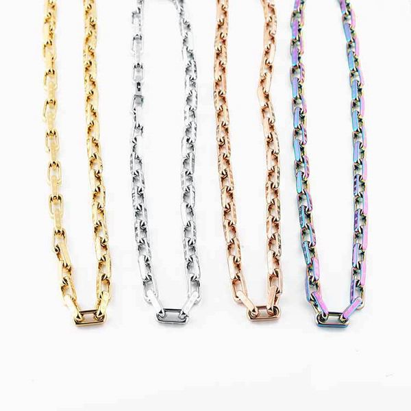 

2020 stainless steel jewelry designer necklace fashion necklace iced out chains fashion jewelry men necklace silver rose gold coarse chain