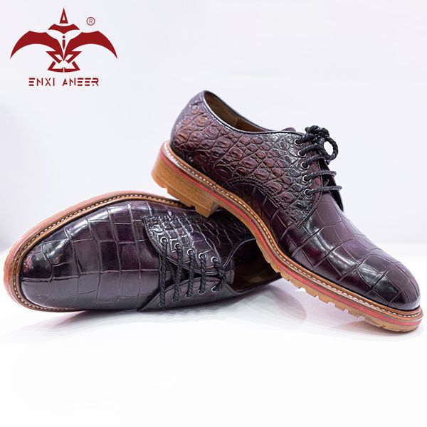 

for rich men only 100% genuine crocodile leather men oxfords casual shoes in patina purple color handmade shoes custom, Black