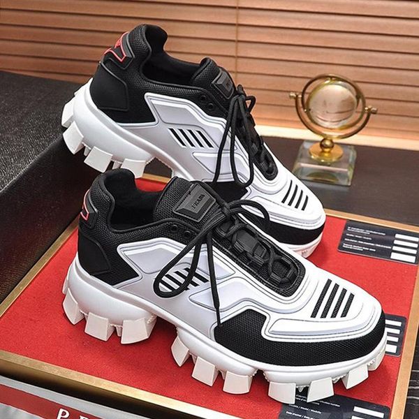 

drop ship mens shoes autumn and winter luxury shoes cloudbust thunder knit sneakers low lace -up casual men shoes chaussures pour hommes, Black