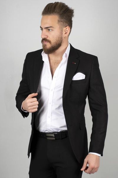 

deepsea male black side stripe double-button blazer jacket 2002007, White;black