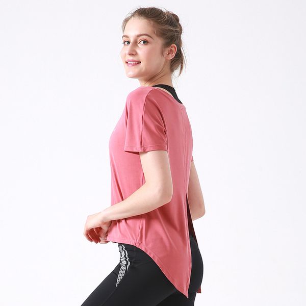 

loose fit yoga shirt women workout cloths woman crop femme running vest girls, Black;blue