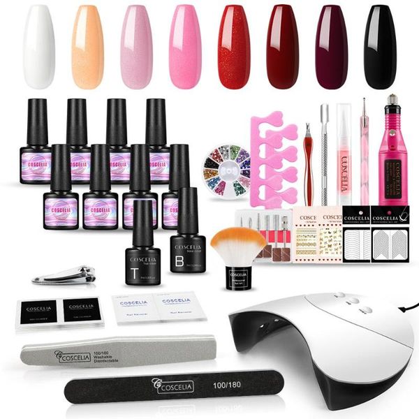 

coscelia nail set uv led lamp for manicure gel nail polish set kit soak off gel varnish for art dryer machine tools