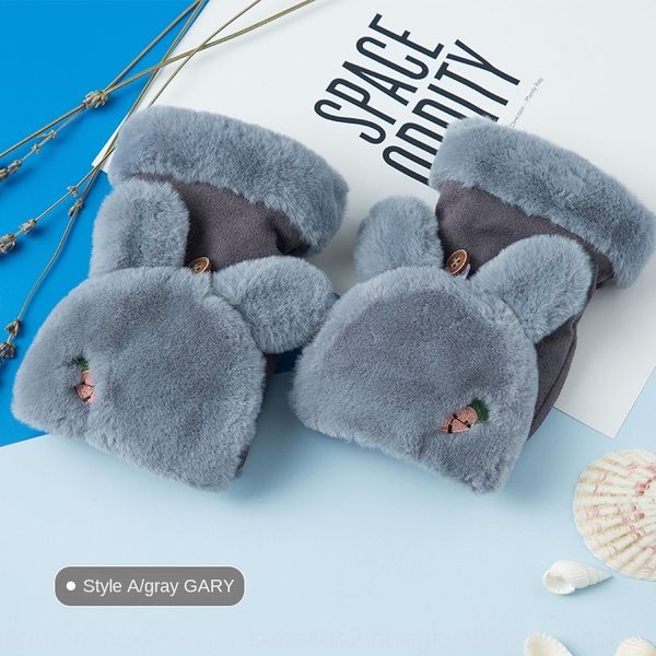 

симпатичная половина палец флип девушка зима теплого теплой glovesgloves и перчатка gloveswomen студенческого корейский мультфильм открытый