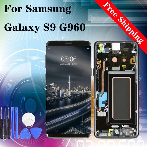 

5.8" original for samsung galaxy s9 lcd display touch screen digitizer replacement g9600 g960n g960f g960u with frame