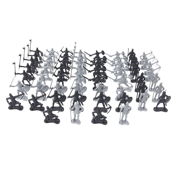 

60pcs/set medieval knights warriors kids toy soldiers figures model for kid gift