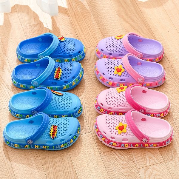 

cool 6457 children's cave boys and girls garden shoes big head and sandals shoes cartoon plastic sandals summer, Black;red