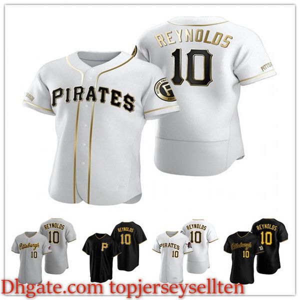 

питтсбург пираты мужчины женщины молодежь 10 брайан рейнольдс аутентичные 2020 дорога бейсбол джерси, Black